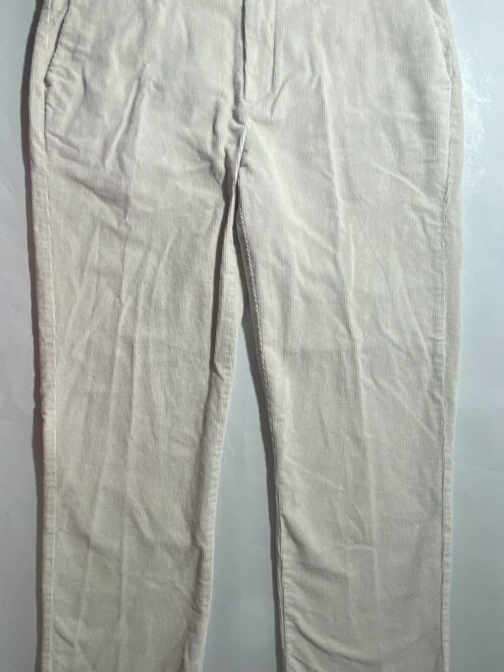 NEW- Mens Roundtree & Yorke Luxury Corduroy Pants Flat Cotton White $60